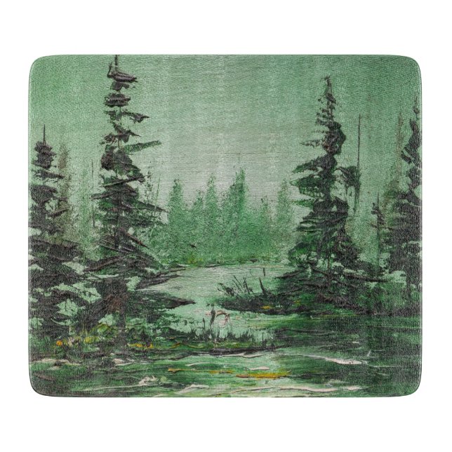 Planche À Découper Planche à verre Ann Hayes Peinture Fores Vertes (Devant)