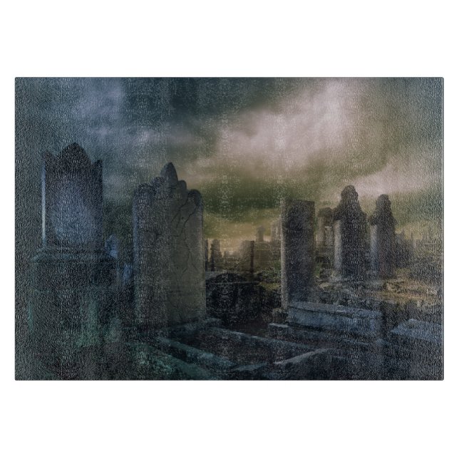 Planche À Découper Planche de coupe en verre gothique de cimetière (Devant)