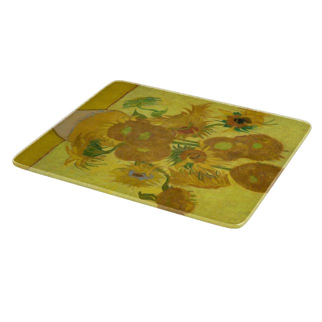 Planche À Découper Planche de coupe en verre Van Gogh Sunflowers (Coin)