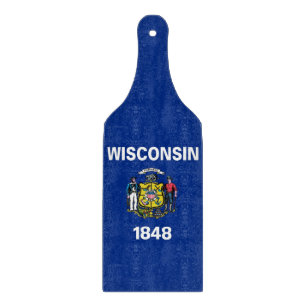 Planche À Découper Plaque de découpe en verre drapeau du Wisconsin