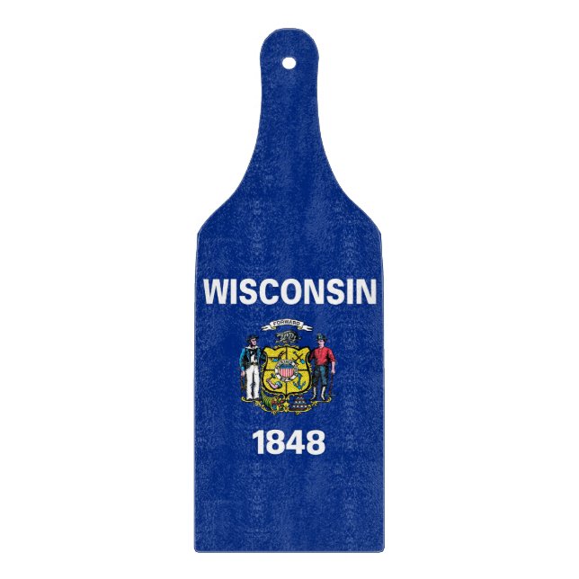 Planche À Découper Plaque de découpe en verre drapeau du Wisconsin (Devant)