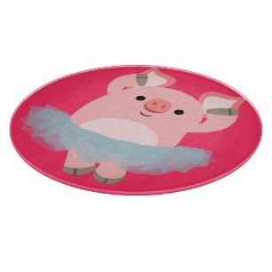 Planche À Découper Plat Cartoon Ballerina Pig Cutboard