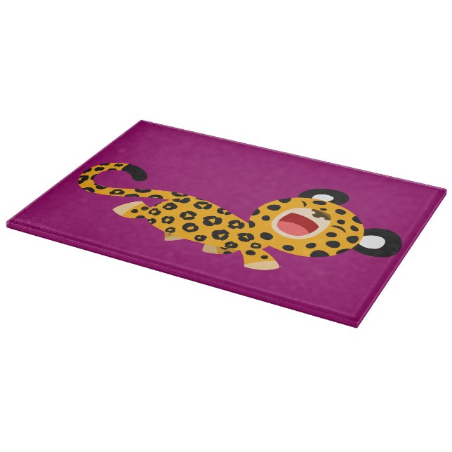 Planche À Découper Plat Cartoon Facétieux Léopard Coupe (Coin)