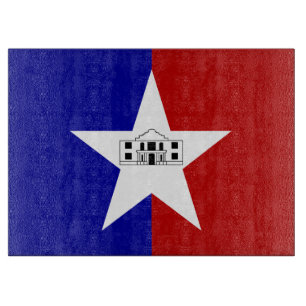 Planche À Découper Plateau de coupe en verre avec Drapeau de San Anto