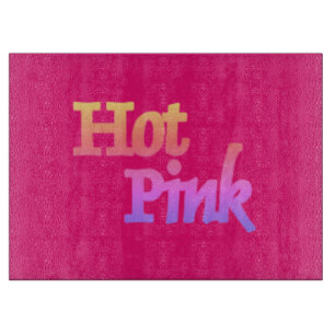 Planche À Découper Plateau de coupe en verre fuchsia rose chaud