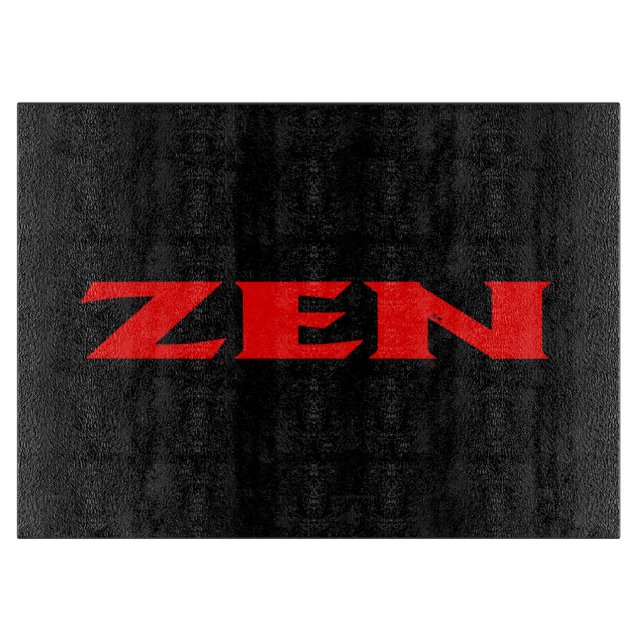 Planche À Découper Plateau de coupe en verre noir rouge zen (Devant)