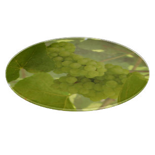 Planche À Découper Plateau de coupe en verre rond, vigne verte