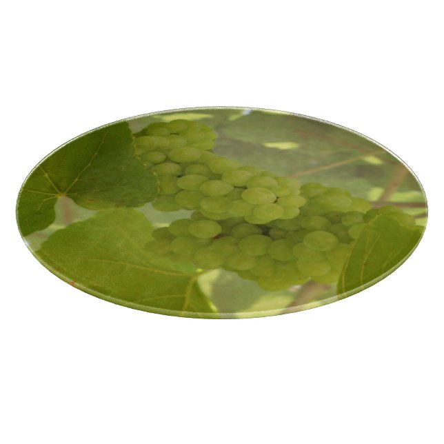 Planche À Découper Plateau de coupe en verre rond, vigne verte (Coin)