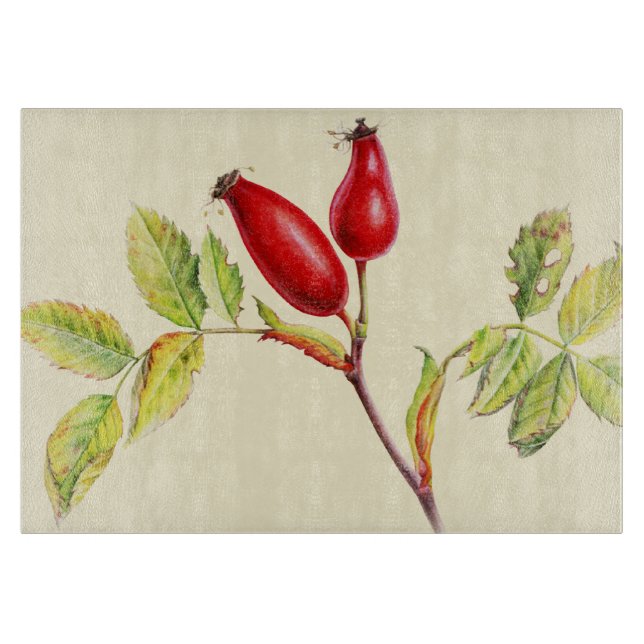 Planche À Découper Plateau de coupe rose en verre de haute art (Devant)