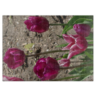 Planche À Découper Plateau de découpe de tulipes pourpres