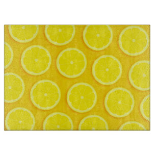 Planche À Découper Plateau en verre citron en tranches d'agrumes