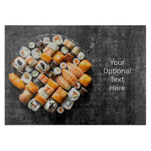 Planche À Découper Plateau Sushi texte personnalisé