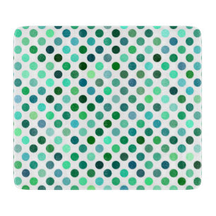 Planche À Découper Point Polka vert et bleu