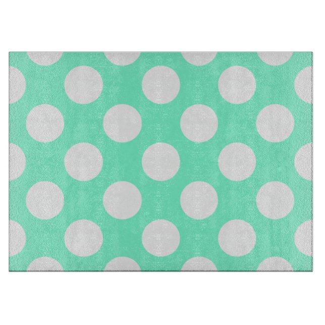 Planche À Découper Points Aquamarines et blancs (Devant)