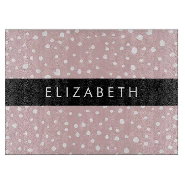 Planche À Découper Points Dalmatiens Rose, Points Dalmatiens, Votre N (Devant)