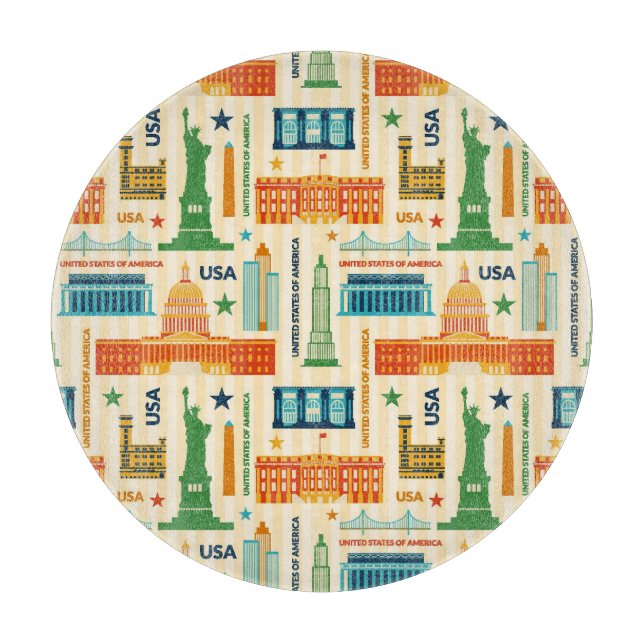 Planche À Découper Points de repère des Etats-Unis d'Amérique (Devant)