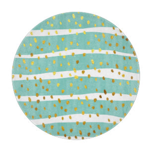 Planche À Découper Points d'or et rayures : Motif élégant