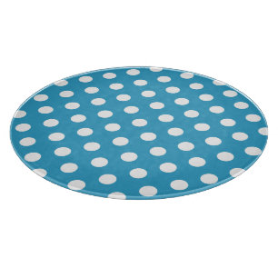 Planche À Découper Pois blancs sur Arrière - plan bleu Peacock