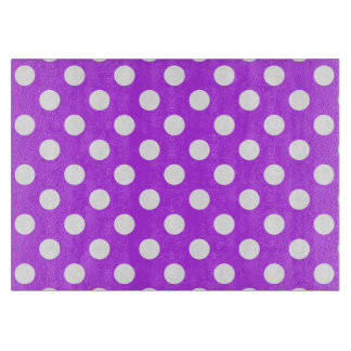 Planche À Découper Pois blancs sur violet clair