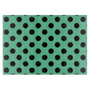 Planche À Découper Pois noirs sur vert menthe