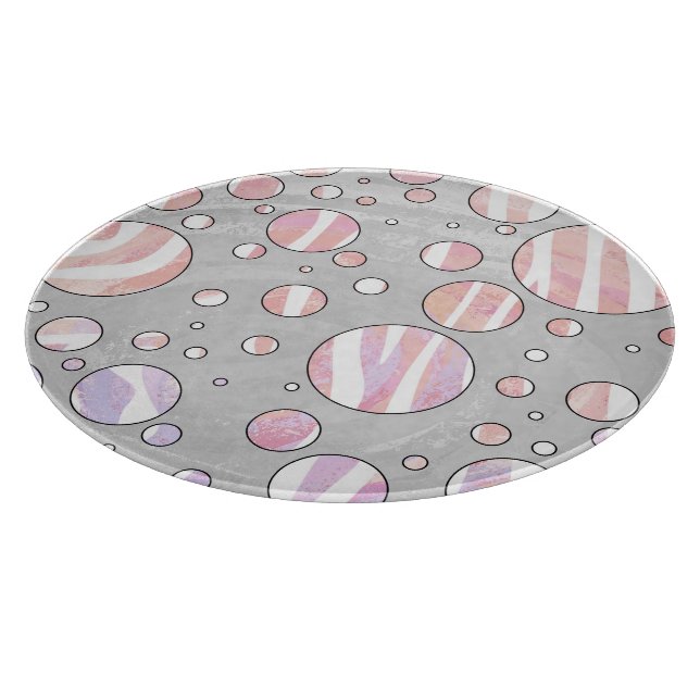 Planche À Découper Pois rose et blanc Zebra (Coin)