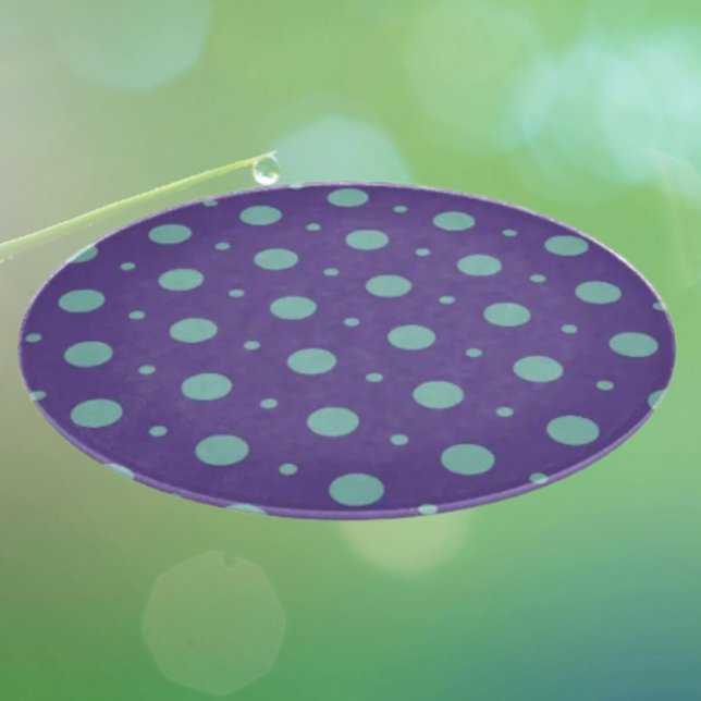 Planche À Découper Pois turquoises sur verre décoratif pourpre (Créateur téléchargé)