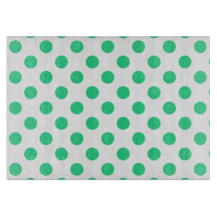 Planche À Découper Pois verts et blancs