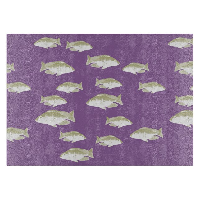 Planche À Découper Poisson sur violet (Devant)