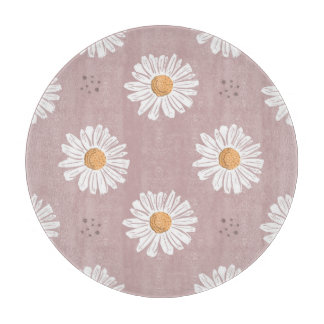 Planche À Découper Poitrine rose : Motif à répétition florale.