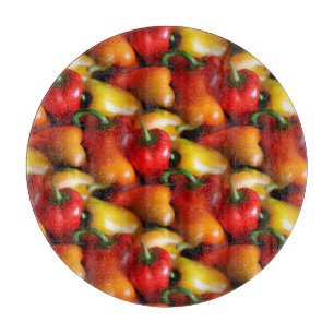 Planche À Découper Poivrons rouges et jaunes