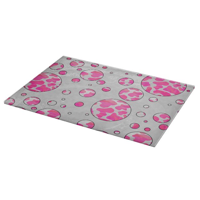 Planche À Découper Poka Dot Vache rose et blanc (Coin)