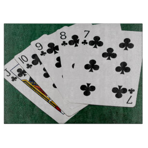 Planche À Découper Poker Hands - Flush droit - Costume Clubs