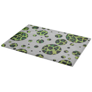Planche À Découper Polka Dot Leopard noir et vert