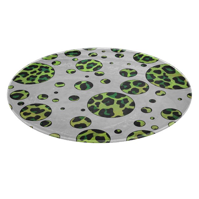 Planche À Découper Polka Dot Leopard noir et vert (Coin)