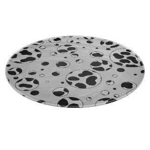 Planche À Découper Polka en Dalmatie noir et blanc