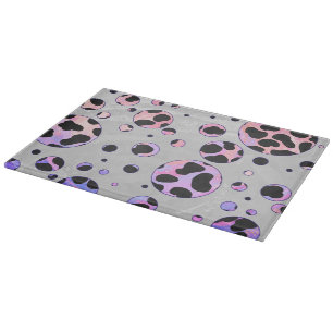 Planche À Découper Polka noire et rose de Dalmatie Imprimer