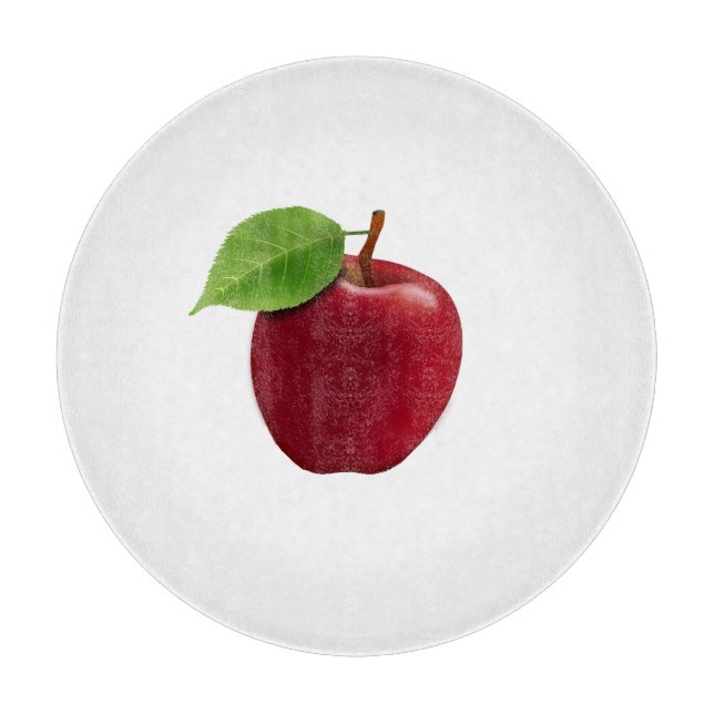 Planche À Découper Pomme rouge sur tableau blanc (Devant)
