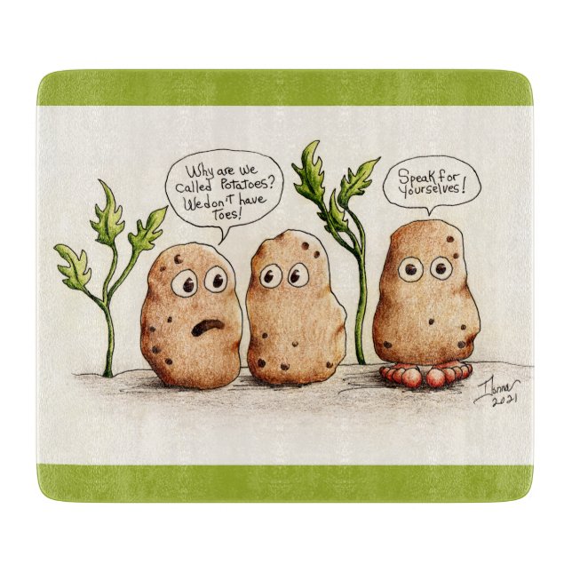 Planche À Découper Pommes de terre amusantes (Devant)
