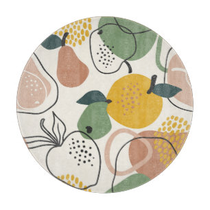 Planche À Découper Pommes poires : Motif Vintage à main.