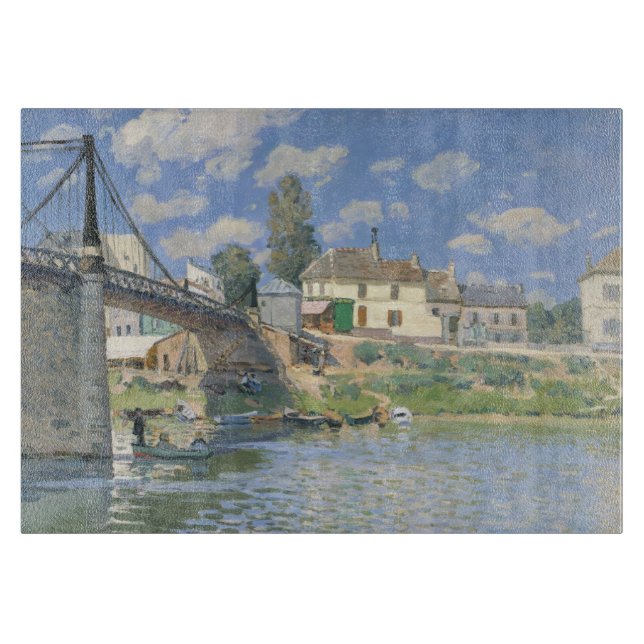 Planche À Découper Pont de Villeneu par Sisley Impressionist Paint (Devant)