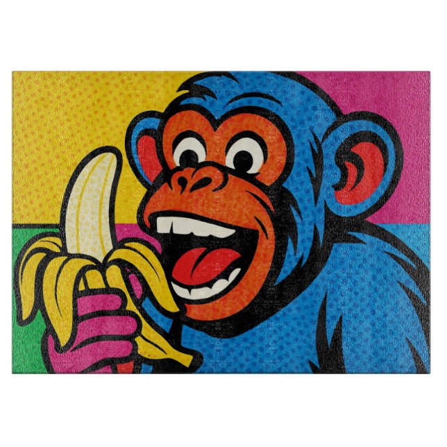 Planche À Découper popart de singe bananier (Devant)