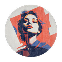 Portrait féminin géométrique élégant
