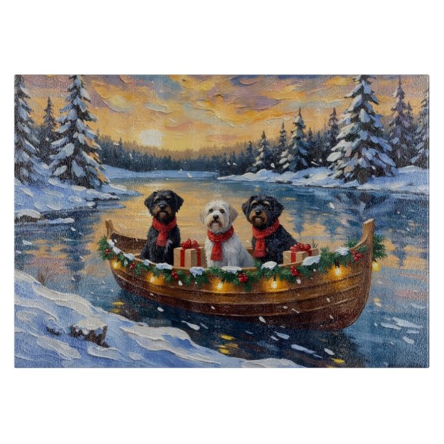 Planche À Découper Portuguese Water Dog Christmas Boat Holiday (Devant)