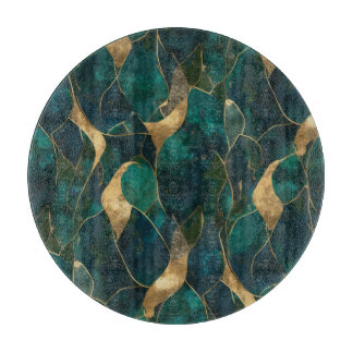 Planche À Découper Pouf rond Abstrait géométrique luxueux