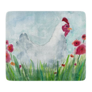 Planche À Découper Poulet floral