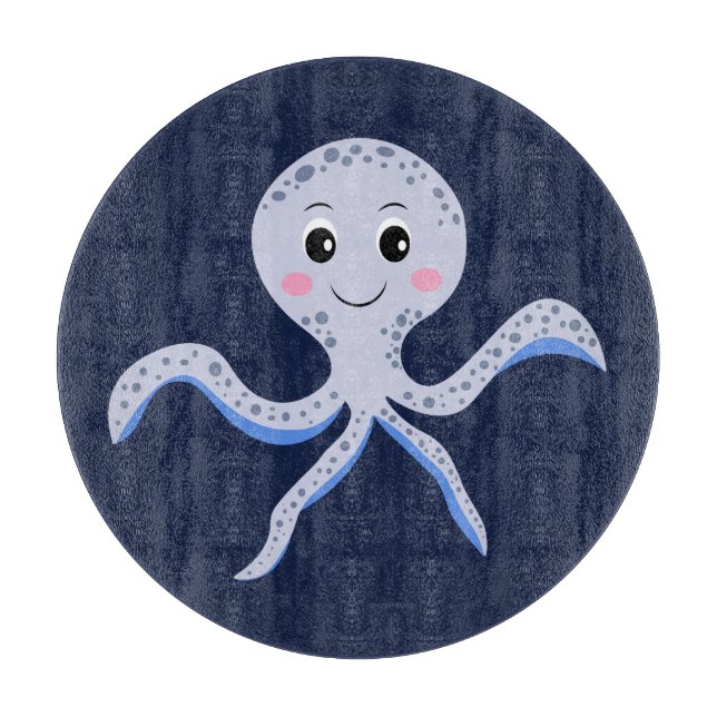 Planche À Découper Poulpe sous la mer motif pour enfants (Devant)