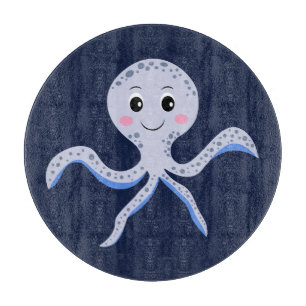 Planche À Découper Poulpe sous le motif pour enfants de la mer