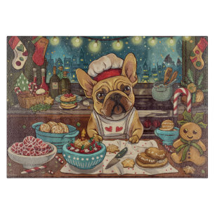 Planche À Découper Préparations de fêtes de Noël de Bouledogue França