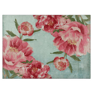 Planche À Découper Pretty Retro Flower Chintz Peonies
