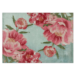 Planche À Découper Pretty Retro Flower Chintz Peonies